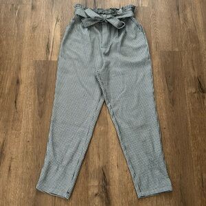 Know One Cares Black and White Checkered Pants